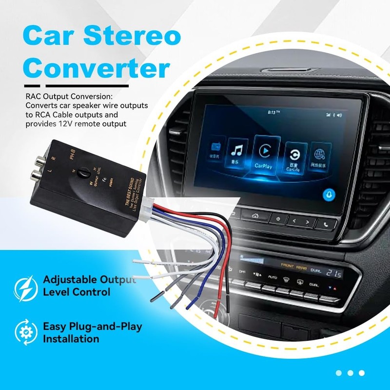 Car Audio Speaker Wire Car Stereo Hight to Low RCA Line Output Converter with... gallery