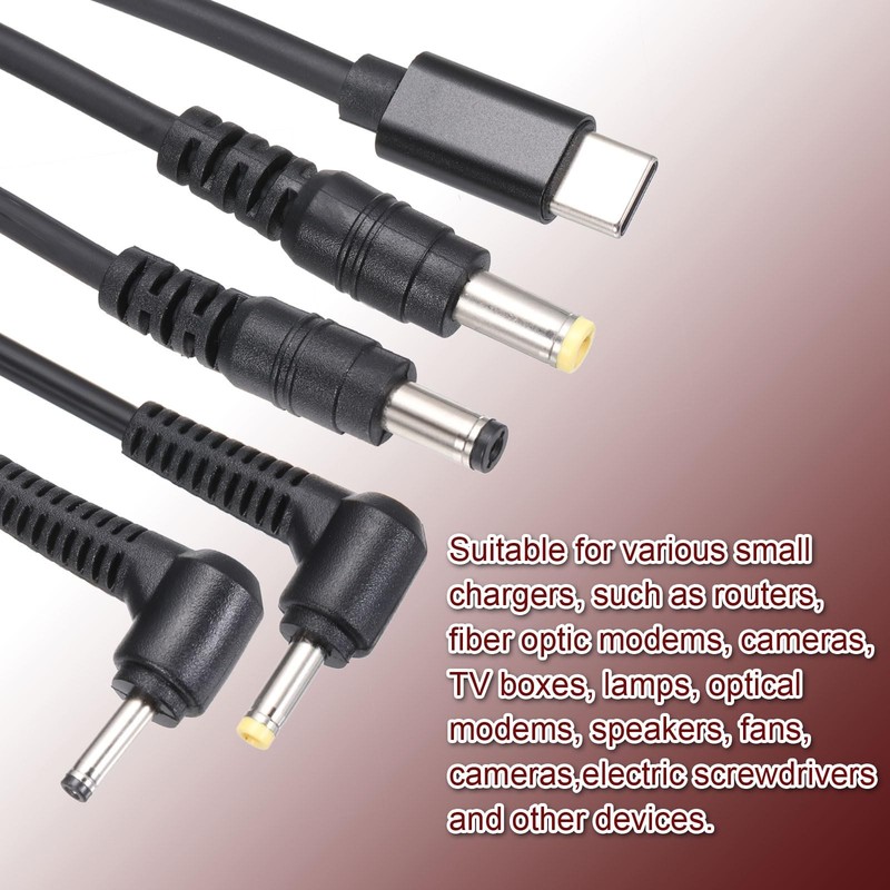 5FT USB to DC PD Power Fast Charging Cable, 4.8mm x 1.7mm 65W/12V DC Power Ca... gallery