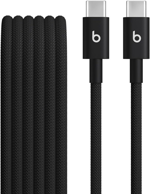Beats USB-C to USB-C Woven Cable (1.5 m / 5 ft) – Bolt Black MDGA4ZM/A