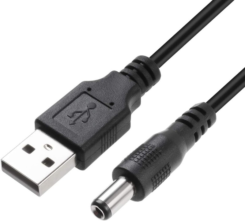 2 USB-A to 5.5mm x 2.1mm Barrel Jack Male DC 5V Power Charger Connector Cables gallery