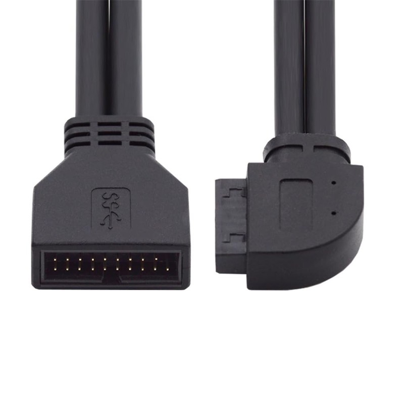 90 Degree Right Angle USB 3.0 20Pin Male To Female Mainboard Cable