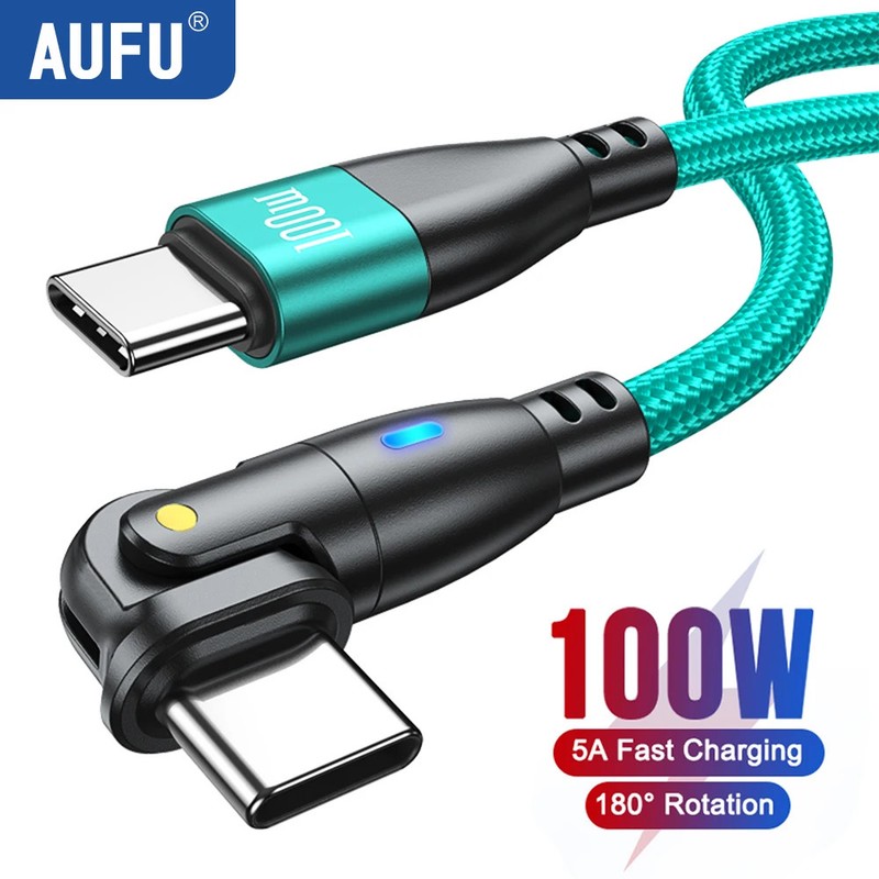 AUFU 100W USB C Cable 5A PD Fast Charging Charger Wire Cord