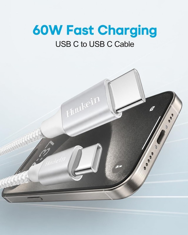 Extra Long USB C to USB C Cable 20ft, 60W Type C to Type C Fast Charging Cord... gallery