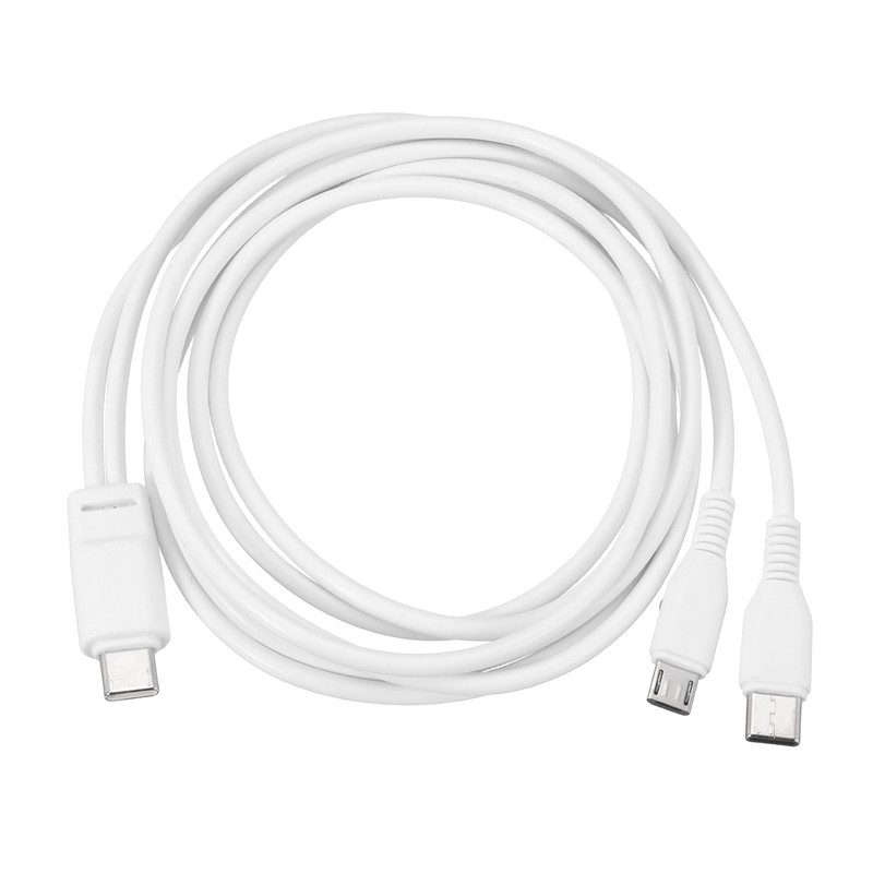 Multi USB Type C Male to Micro USB and USB Type C 2 in 1 Splitter 40”, White