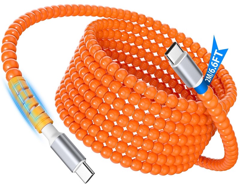 USB C Cable Beaded 6FT 60W Fast Charger Cable for Samsung S26 Ultra S25 A17 A...