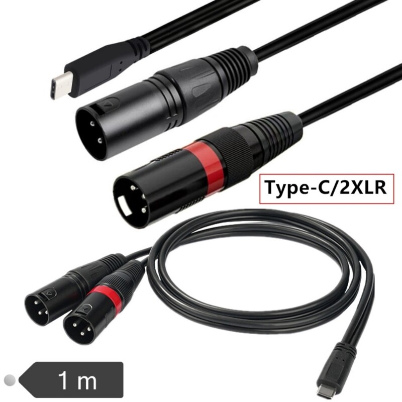 Type C To 2XLR Audios Cable 2XLR to USB C Adapter For Professional Sound Device gallery