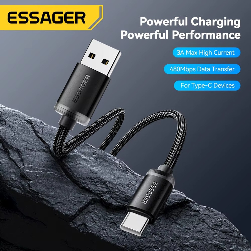 USB A To Type C 60W Fast Charging Nylon Braided 1M-3Ft Cable For Samsung S10 S20 gallery