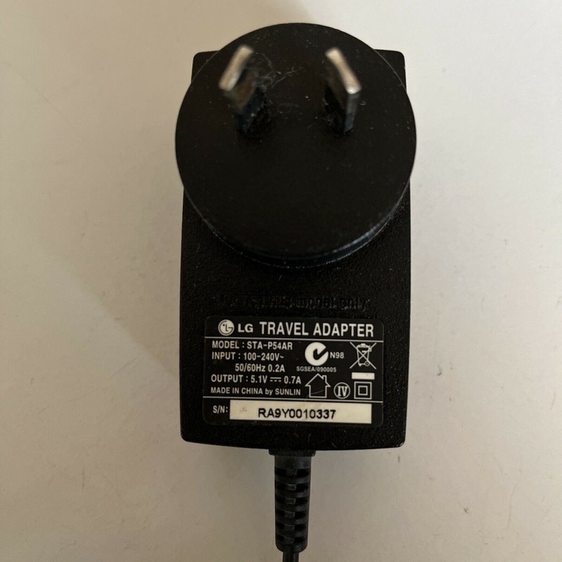 Genuine LG Travel Adapter STA-P54AR 5.1V 0.7a Power Supply gallery