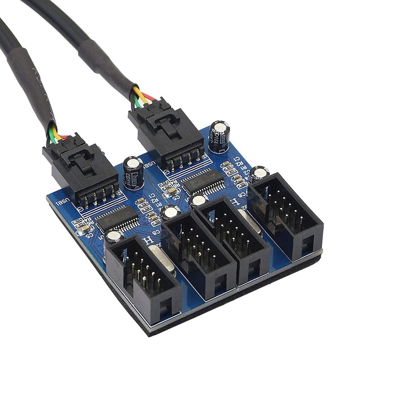 Motherboard USB 9 Pin Header Hub Male 1 to 2/4 Female USB 2.0 Splitter Extens... gallery