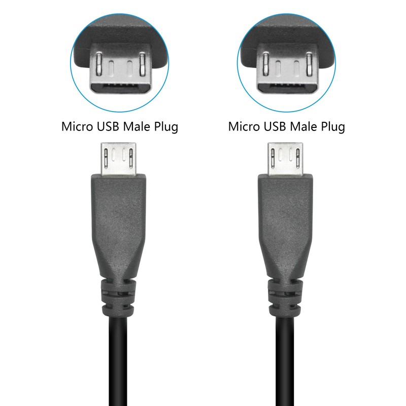 2 PCS 0.5M/1.6FT USB 2.0 Micro USB Male To Male Charging Data Cable OTG Ext gallery