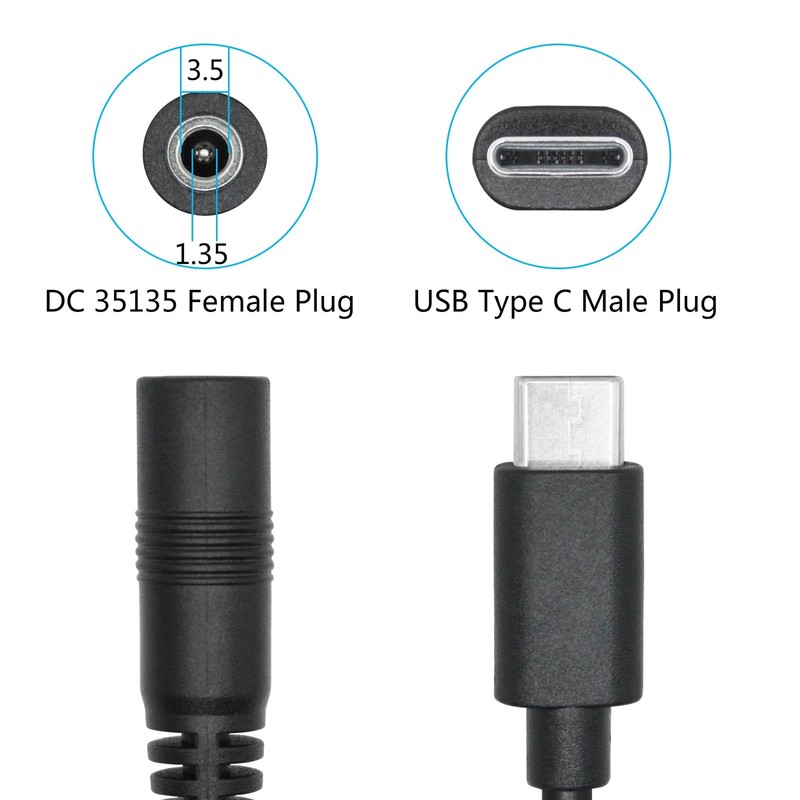 4Pcs Short DC 3.5mm x 1.35mm to USB Power Cord 6inch, DC 35135 Female to USB ... gallery
