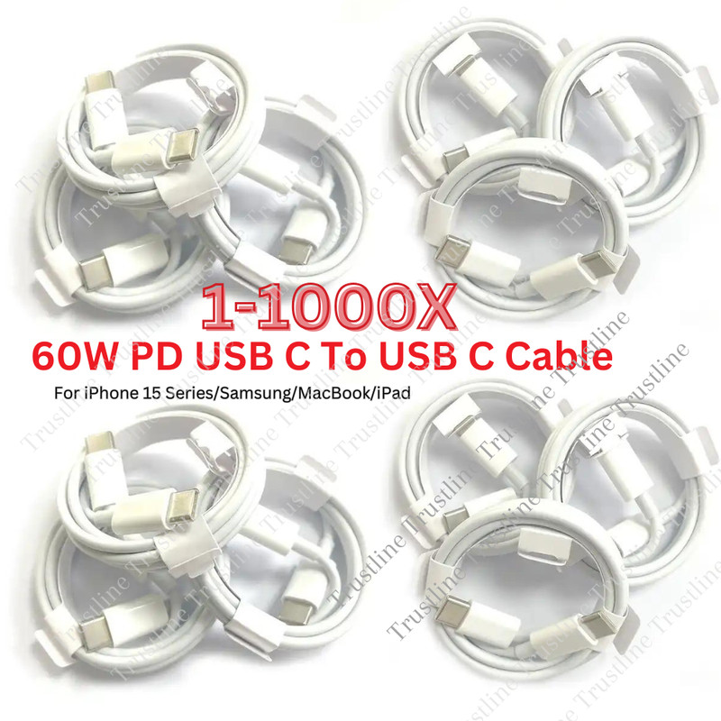 1000X Dual USB C Cable Fast Charger Type C Cord For iPhone 15 Samsung Wholesale