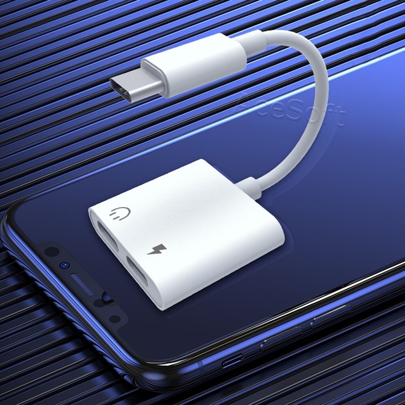High Rate Dual Type-C USB C to AUX Headphone Jack Cable F Samsung Galaxy A8S USA