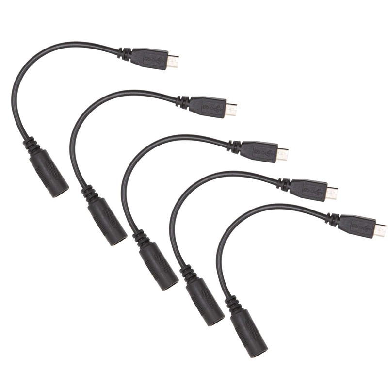 5PCS DC 5.5 x 2.1mm Female to Micro USB Male Connector Adapter 5V Power Cable…