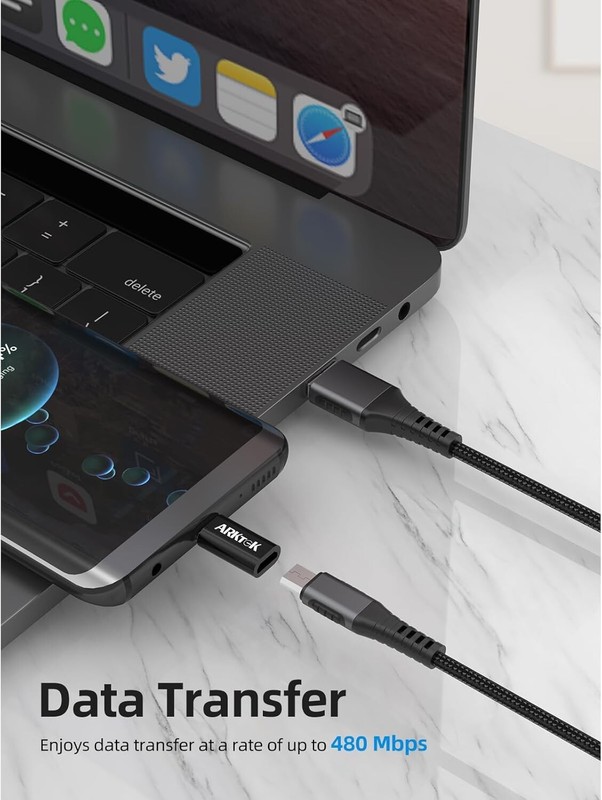 ARKTEK 3 Pack USB-C Male Micro USB Female Adapter Type C Adapter Fast Data Trans gallery