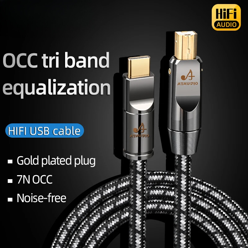 For Amplifier DAC Hi-end 7N OCC USB A-B A-C B-C C-C Jack Connector Audio Cable gallery