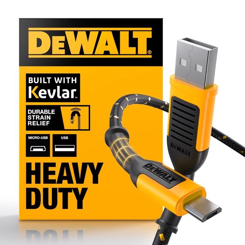 DeWalt Micro to USB Cable 6ft Black/Yellow