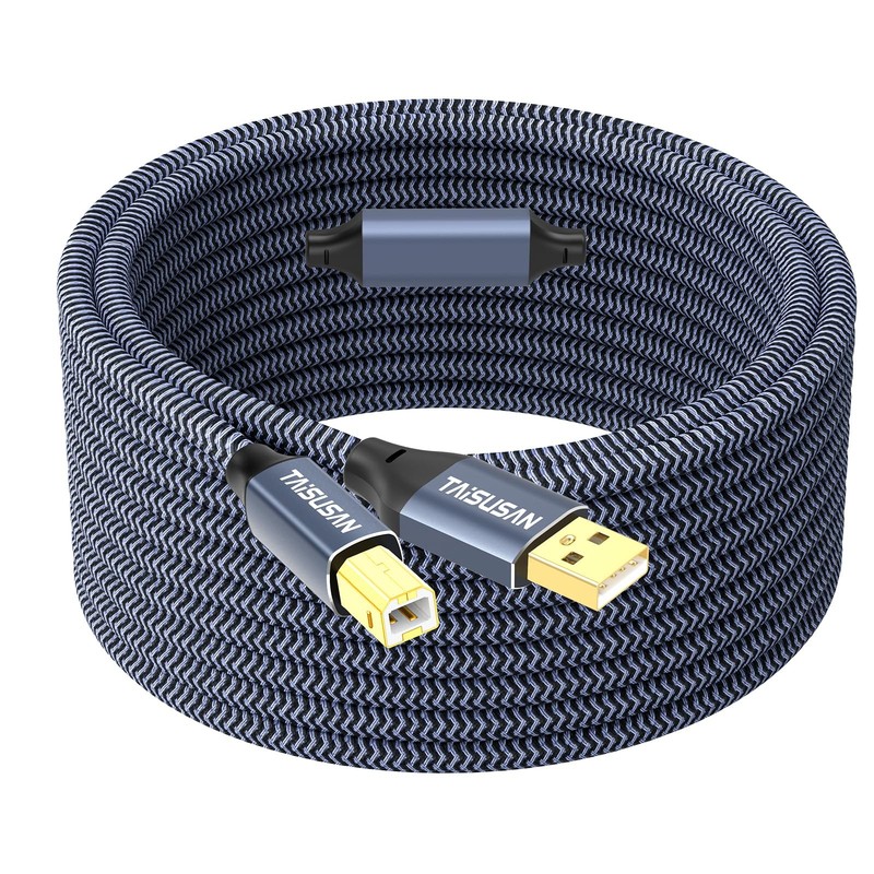 50ft USB 2.0 Printer Cable, High Speed USB A to USB B Printer Cord Compatible...