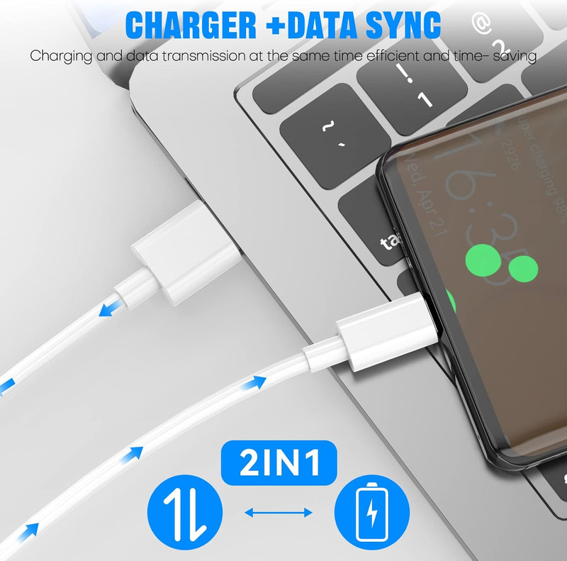 10W Charger Block for Samsung Phone Wall Charging with 3.3FT USBC Cable White gallery