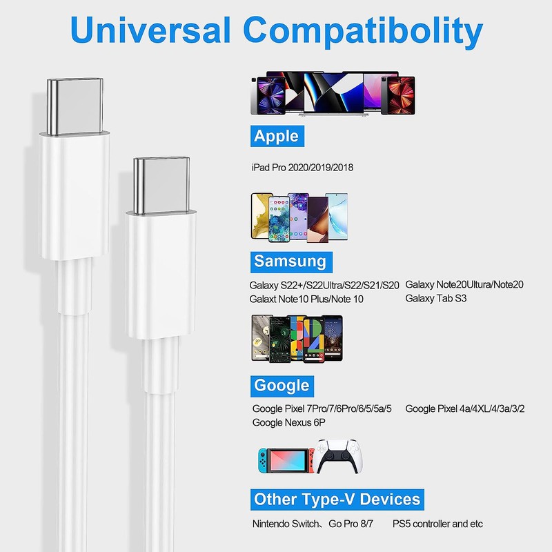Wholesale USB-C to USB-C Fast Charge Cable Cord for iPhone16/15/Plus/ProMax/iPad gallery
