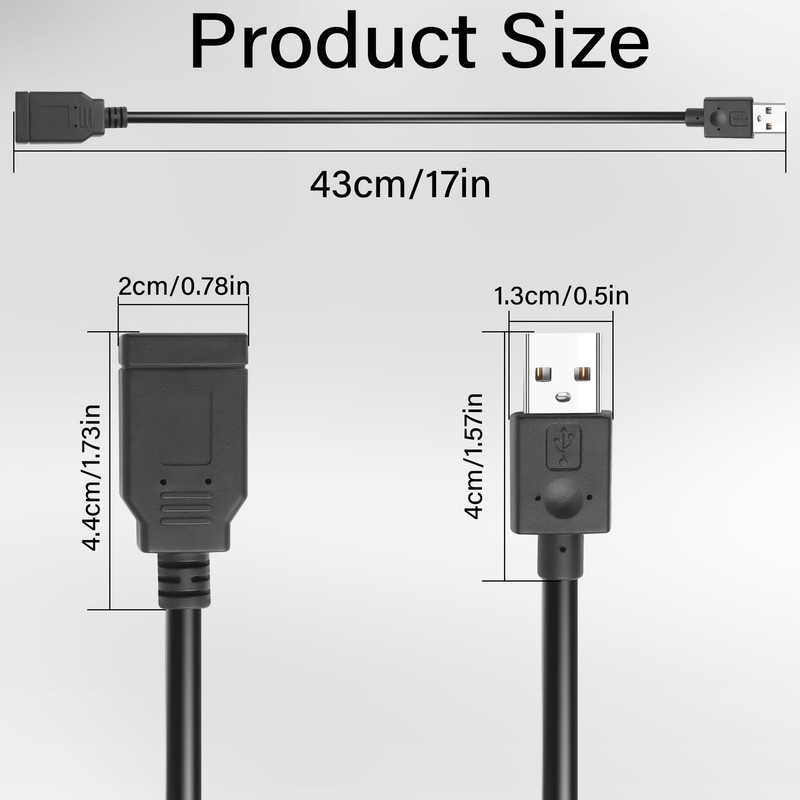 Type E To USB-A Adapter Cable Female To USB 2.0 Motherboard Extension 1.4FT gallery