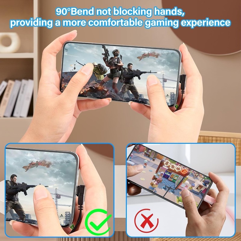 90 Degree USB Type C 2.0 Flat Cable Right Angle Type C Charging Cord 480Mbps ... gallery