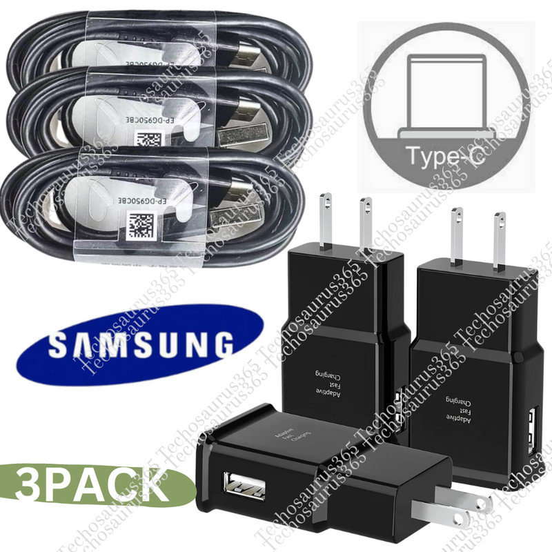 3 PACK Type USB-C Fast Wall Charger Adaptive For Samsung Galaxy S22 S21 S20 S10