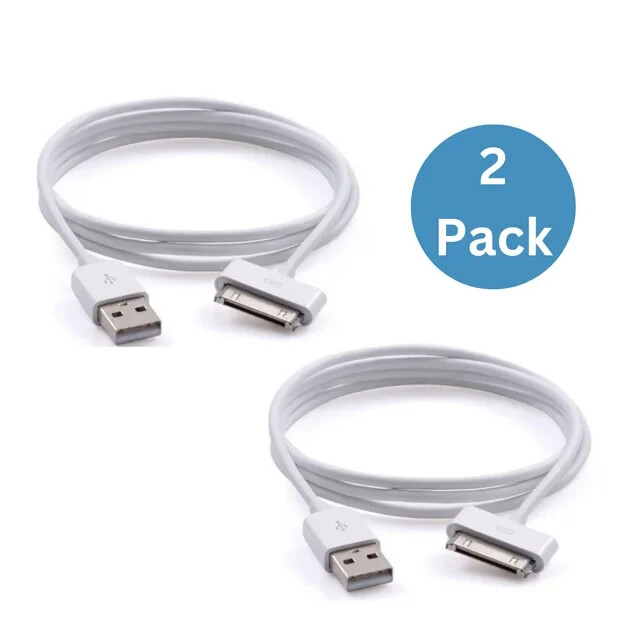 2-Pack 6FT 30 pin USB Charging Data Cable Cord for iPad 1/2/3 iPod Nano 1-6