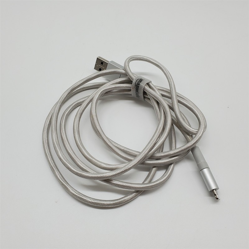 Amazon Basics Nylon Braided USB-A to 8-Pin (for iPhone) Cable 6ft Silver