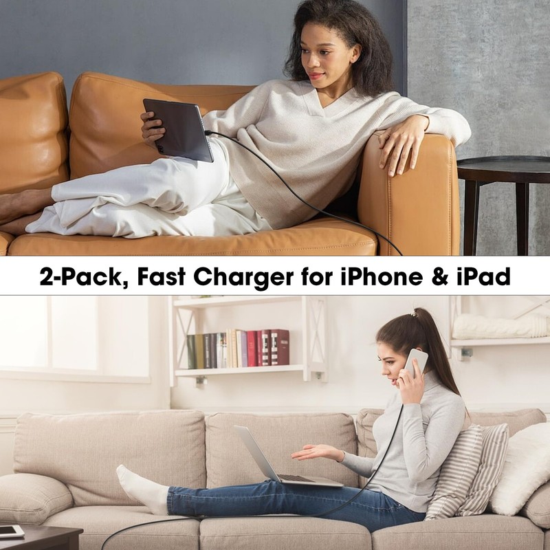 iPhone 17 16 15 Charger Fast Charging,20W USB Wall Charger Block with 6ft to ... gallery