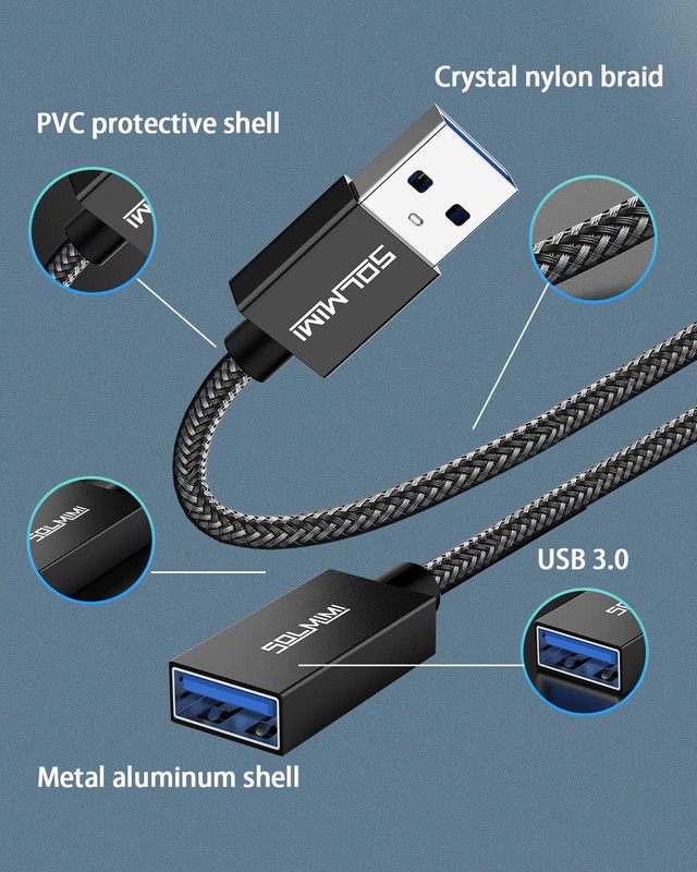 Usb Extension Cable A Male To A Female Cord Usb 3.0 Extender Compatible For Ps4 gallery