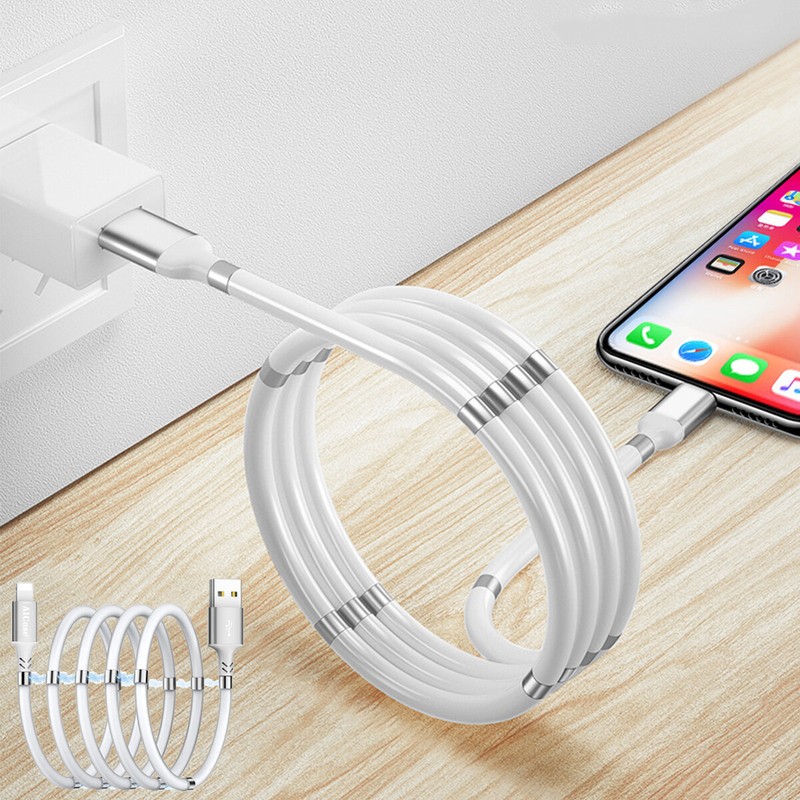 Magnetic USB Cable Charger Data Cord For iPhone 14 13 12 11 Pro Max 8 7 SE iPad