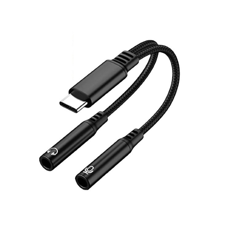 1/2x USB C Microphone Adapter,to 3.5mm Combo Headphone Jack Audio Mic Adapter US