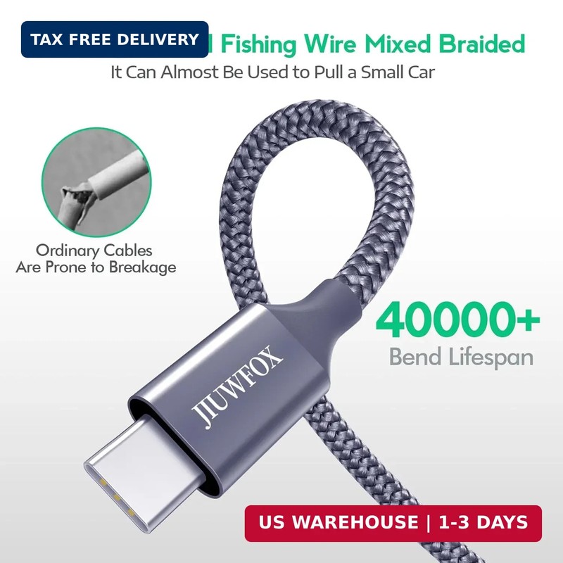USB to USB C Cable, (5-Pack, 3/3/6/6/10 Ft) for Iphone 17 16 Charger Cord Fast C gallery
