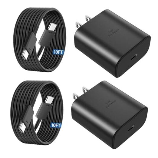 45W USB C Super Fast Charger Type C Charger Fast Charging Android 10FT Black