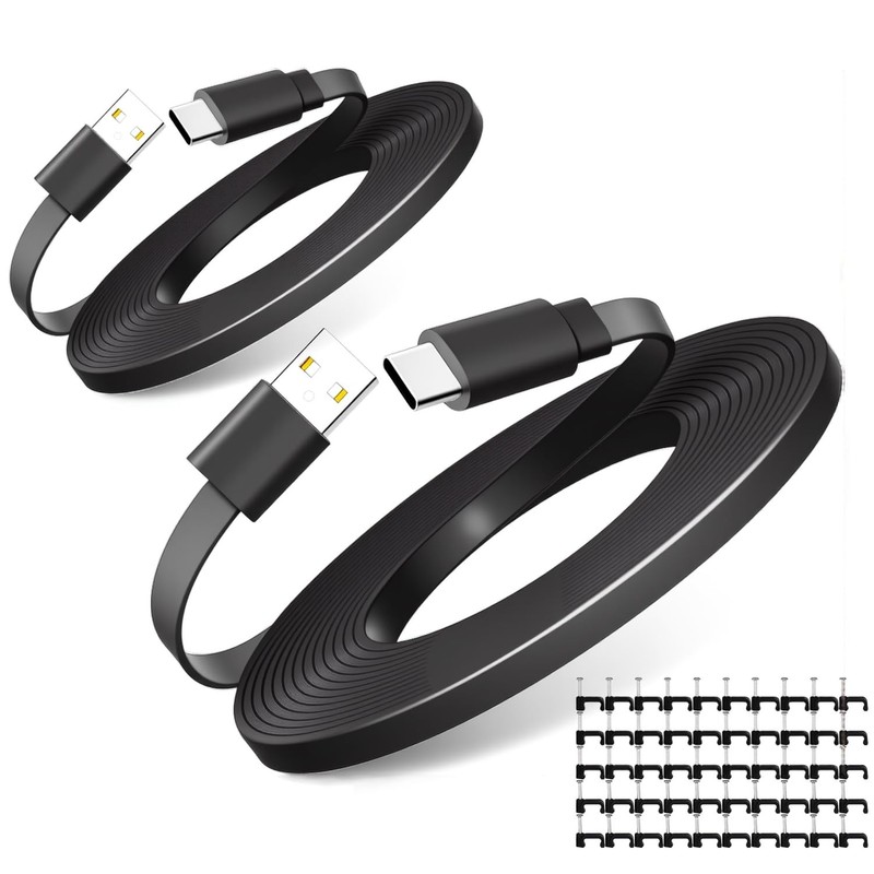 2Pack 25FT Type C Extension Cable for CCTV Security Camera,Ring Pan-Tilt Indo…