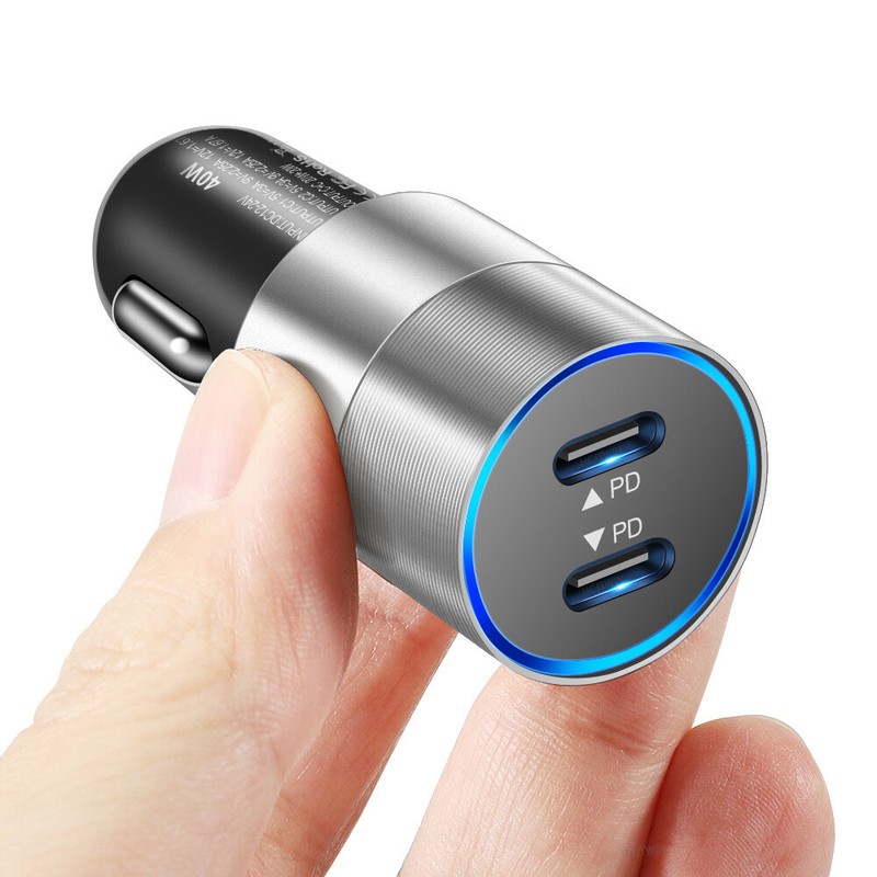 40W Dual USB-C Fast Charging Quick Car Adapter For iPhone 16 15 14 8 Samsung Lot