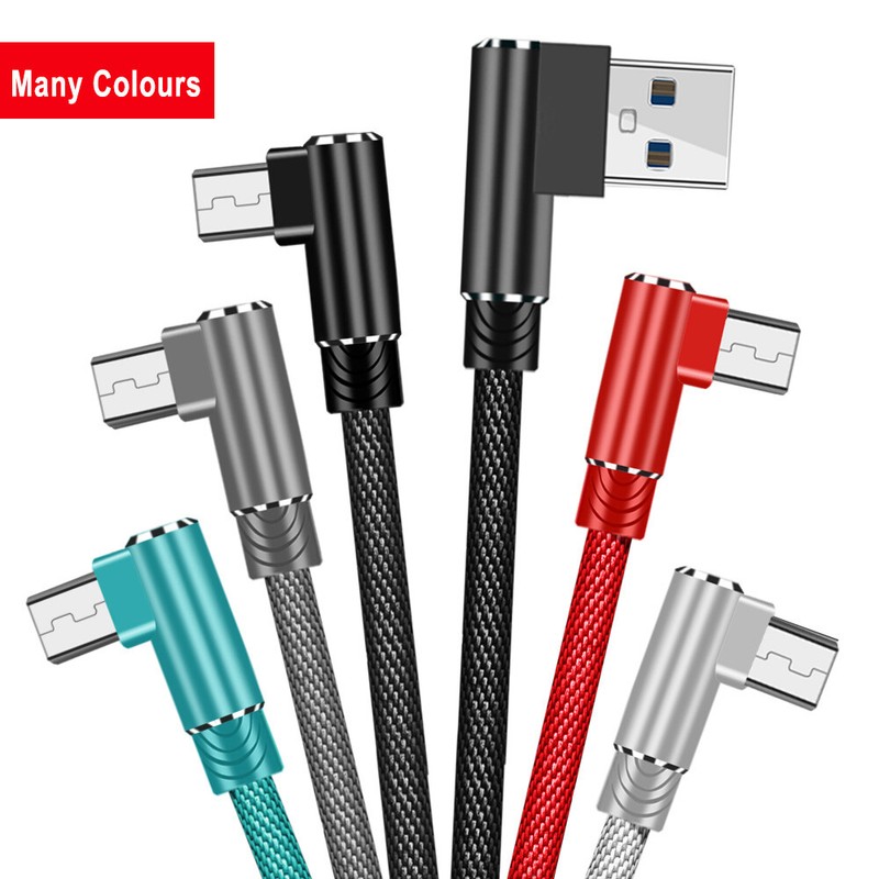 90 Degree Micro USB FAST Charger Charging Data Snyc Cable For Samsung S7 Huawei gallery