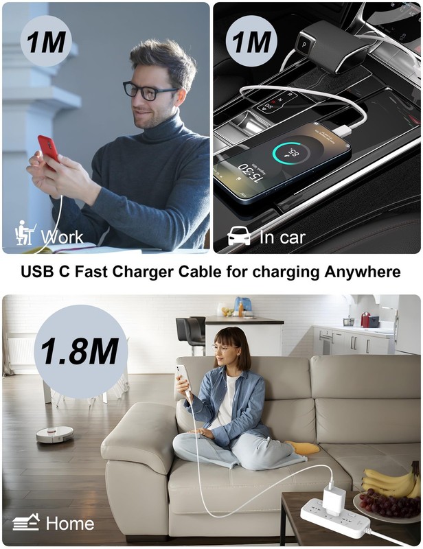 1M 1Pack for USB C to C Charging Cable,3A 25W 3FT Type C Fast Charger Data Co... gallery