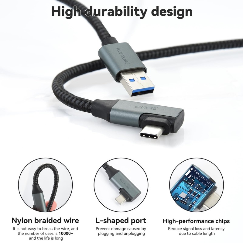 16FT Link Cable for Meta Quest 3, Oculus Quest 2 Charger, 5Gbps 18W PC VR Cab... gallery