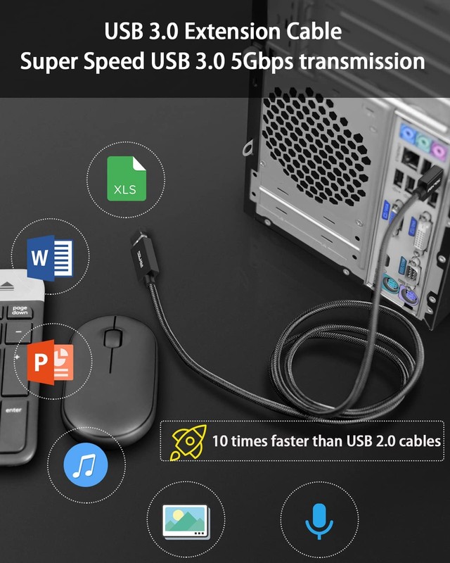 Usb Extension Cable A Male To A Female Cord Usb 3.0 Extender Compatible For Ps4 gallery