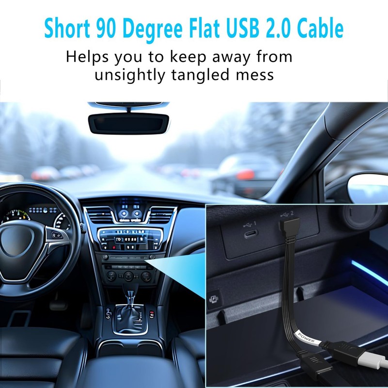 10cm Right Angle 90 Degree PD 65W USB 2.0 Splitter 1 Male 2 Female Fast Cord gallery