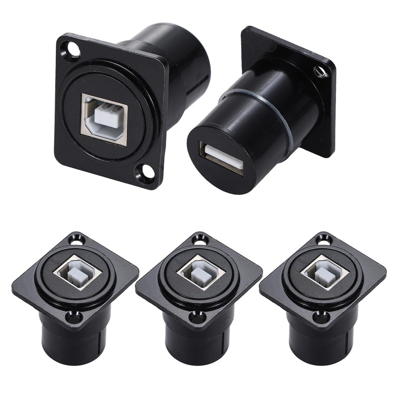 5PCS Panel Mount USB B to USB A Connector for Printer, D Type Female USB 2.0 …
