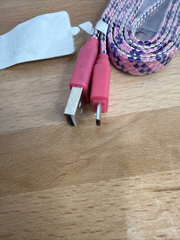 7-Eleven Braided Micro USB Charge & Sync Cable - Pink, Purple & White - 3.2ft gallery