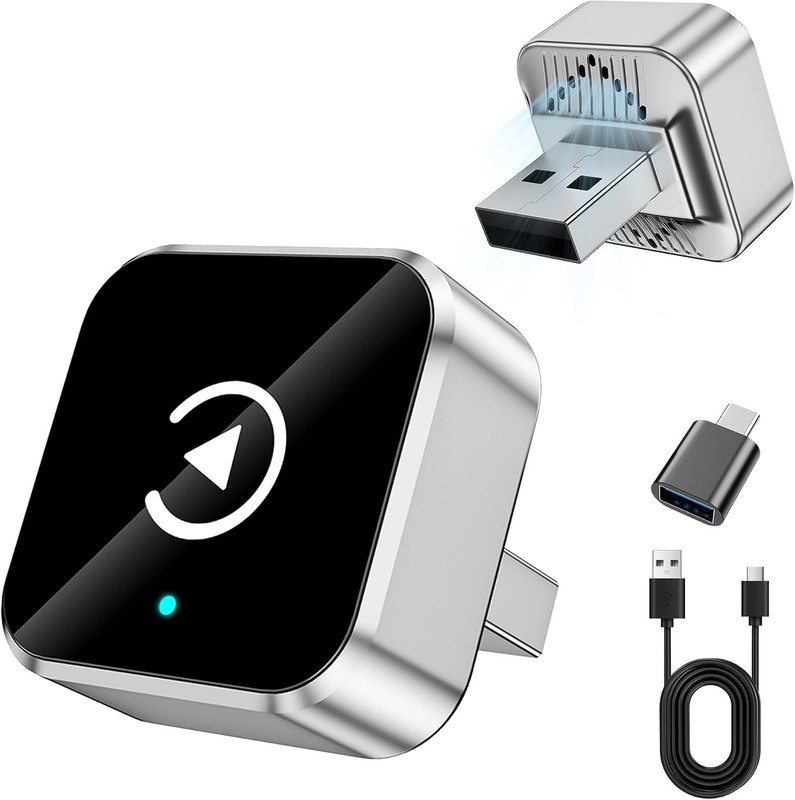 2026 Upgraded Wireless CarPlay Adapter for iPhone & Android, Auto-Connect | 2-in