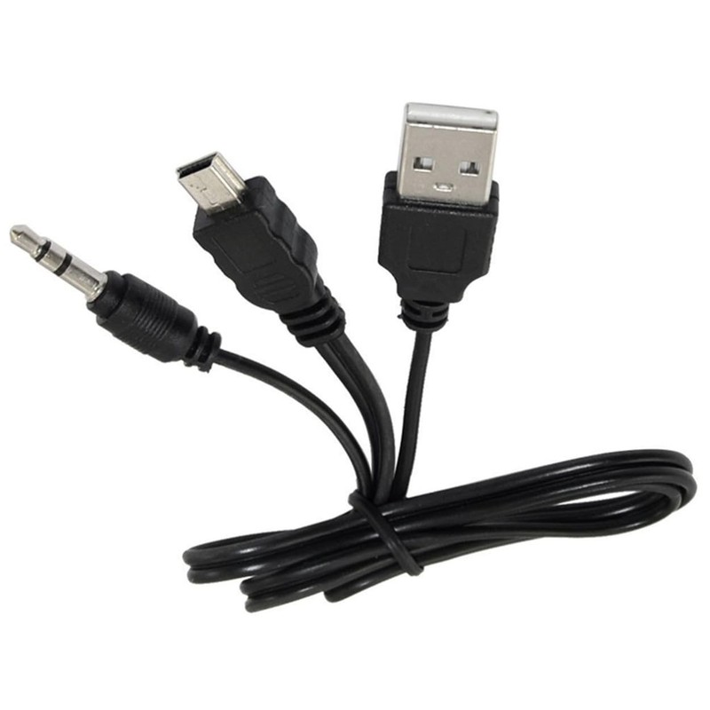 2 Pack Mini USB Audio Cable with USB 2.0 Charging Power Supply Cord to Mini B... gallery