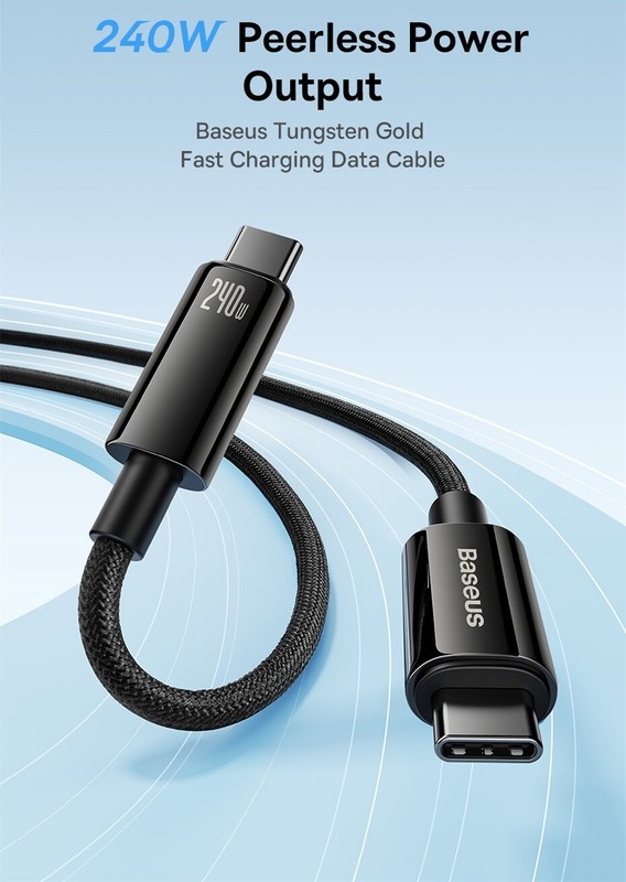 Baseus PD 240W 5A USB-C To Type C Super Fast Charging Cable For Samsung Huawei gallery