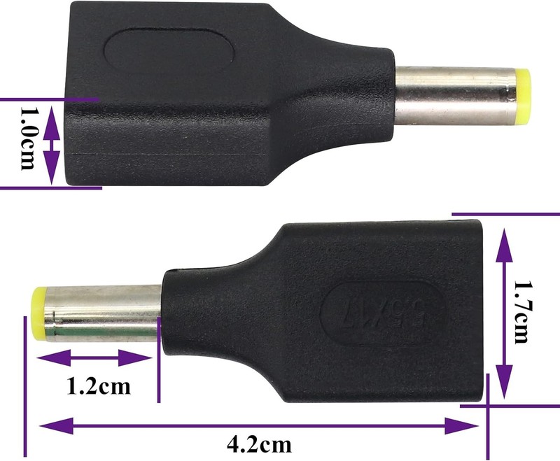 Compact 2 Pack DC 5V Barrel and USB Charger for Electronic Devices - Lightweight gallery