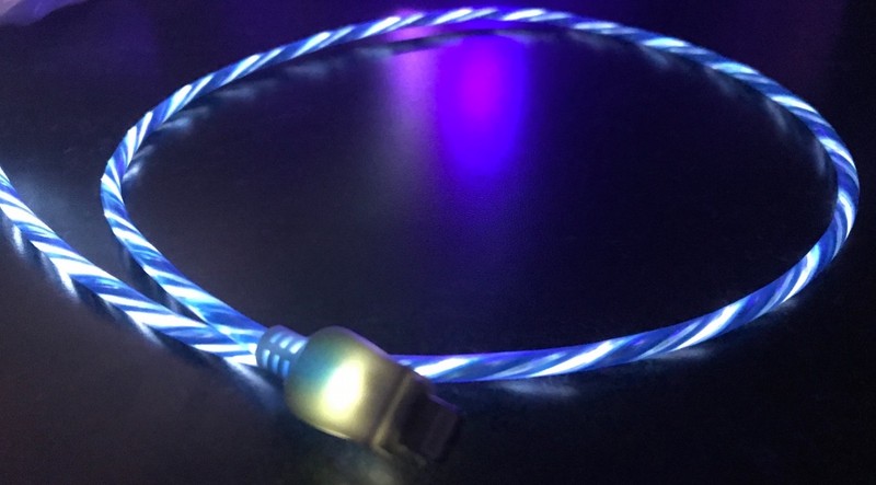 CANDY FLOW MOVING EL LIGHT-UP led USB data charger cable for iPhone X 8 7 6 5s gallery