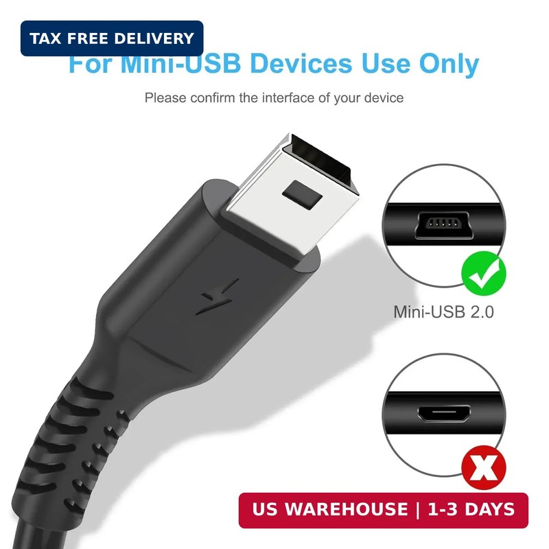3ft Mini USB cable, 2 Pack USB 2.0 to mini b charger cord USB type A male Fast C gallery